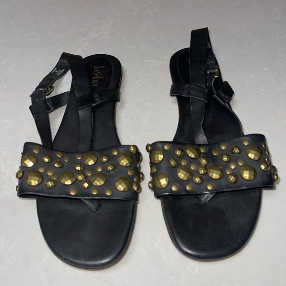 Kooba Black Leather Finley Sandals EUC - Picture 1 of 6